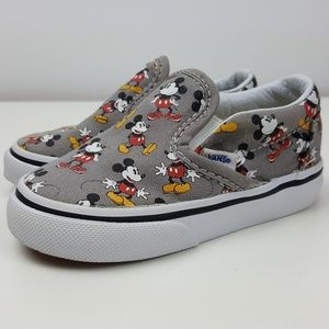 Vans Mickey Mouse Disney Toddler 5.5 Slip on Gray